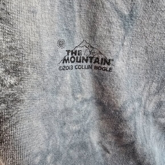 The Mountain T Shirt Men 2XL Blue 2013 Collin Bogle Wolf Big Face Tie Dye Nature - Picture 4 of 9